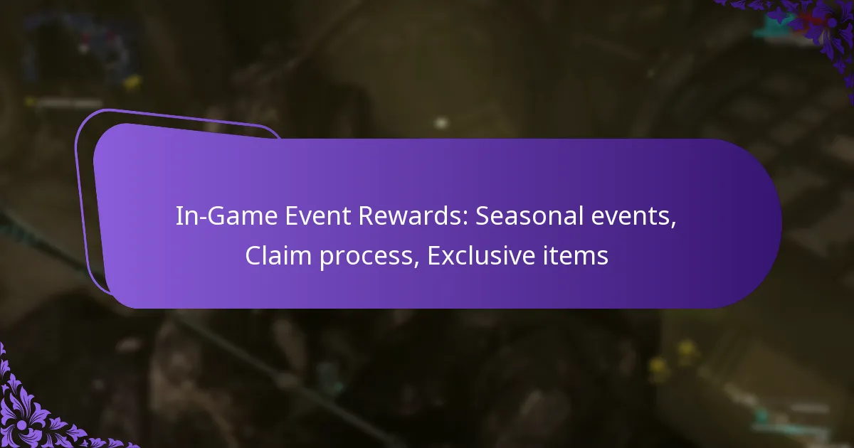 In-Game Event Rewards: Seasonal events, Claim process, Exclusive items