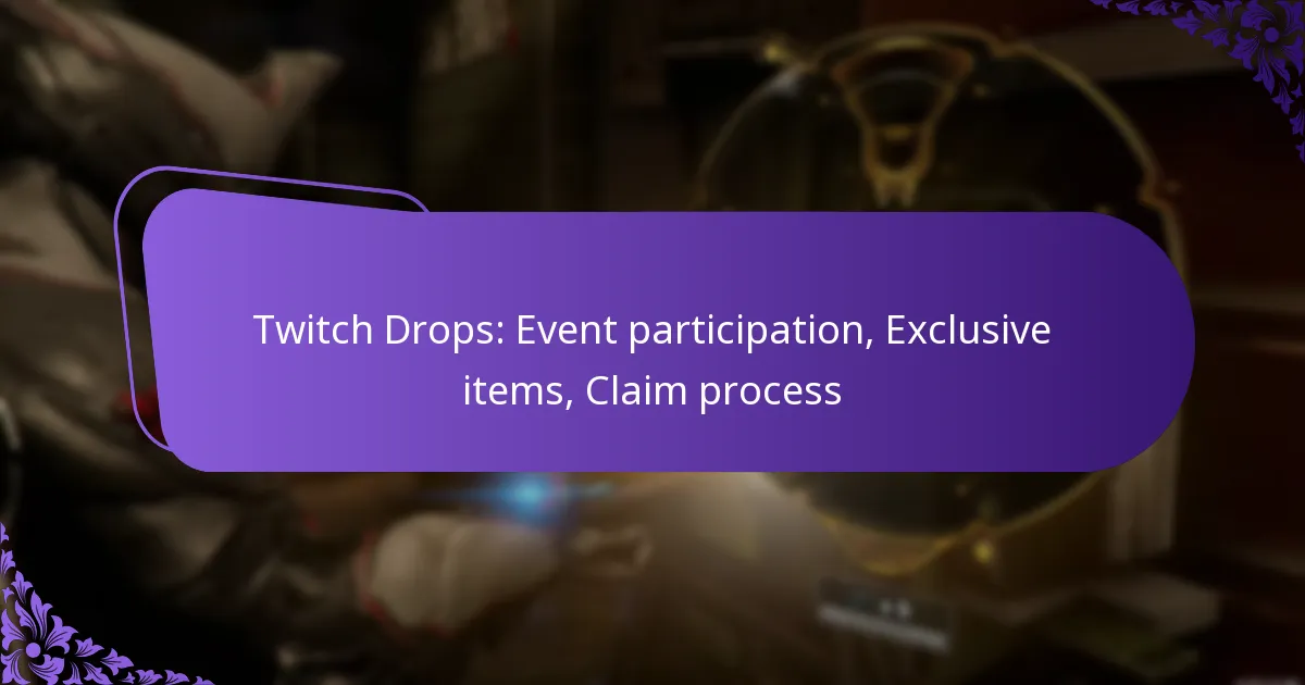 Twitch Drops: Event participation, Exclusive items, Claim process