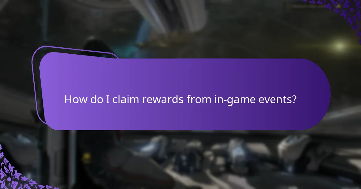 How do I claim rewards from in-game events?