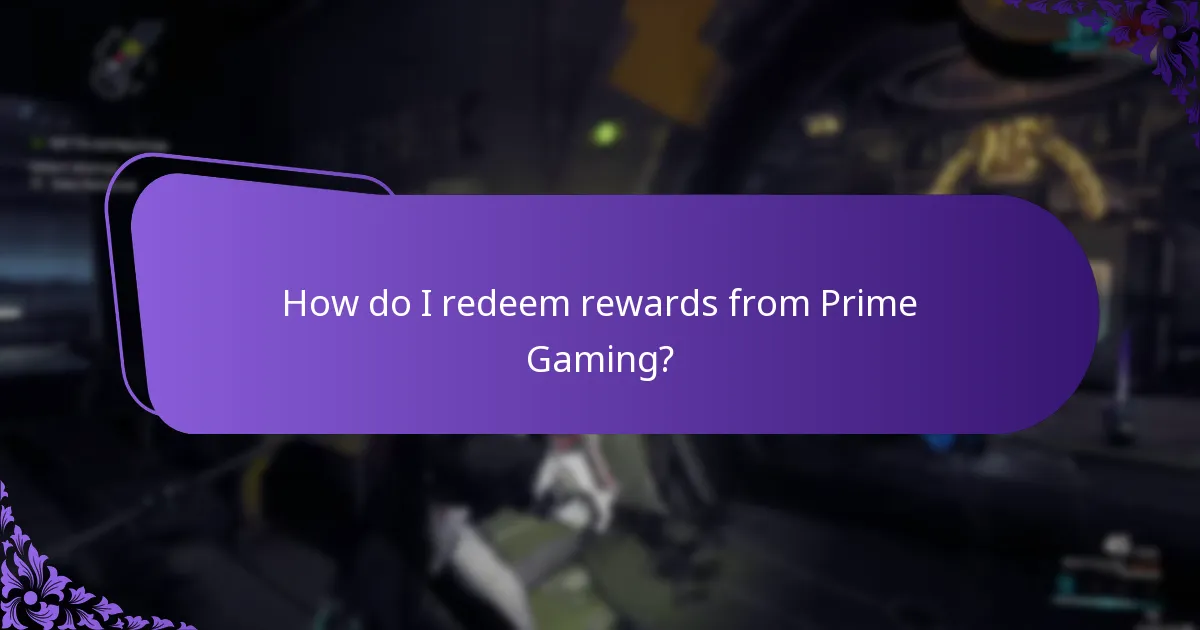 How do I redeem rewards from Prime Gaming?