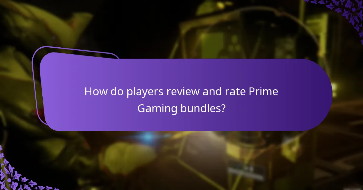 How do players review and rate Prime Gaming bundles?