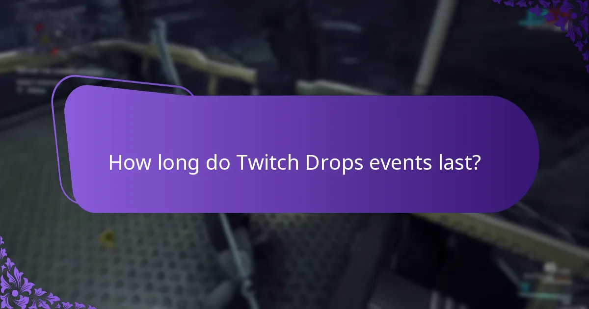 How long do Twitch Drops events last?