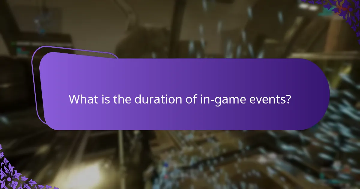 What is the duration of in-game events?