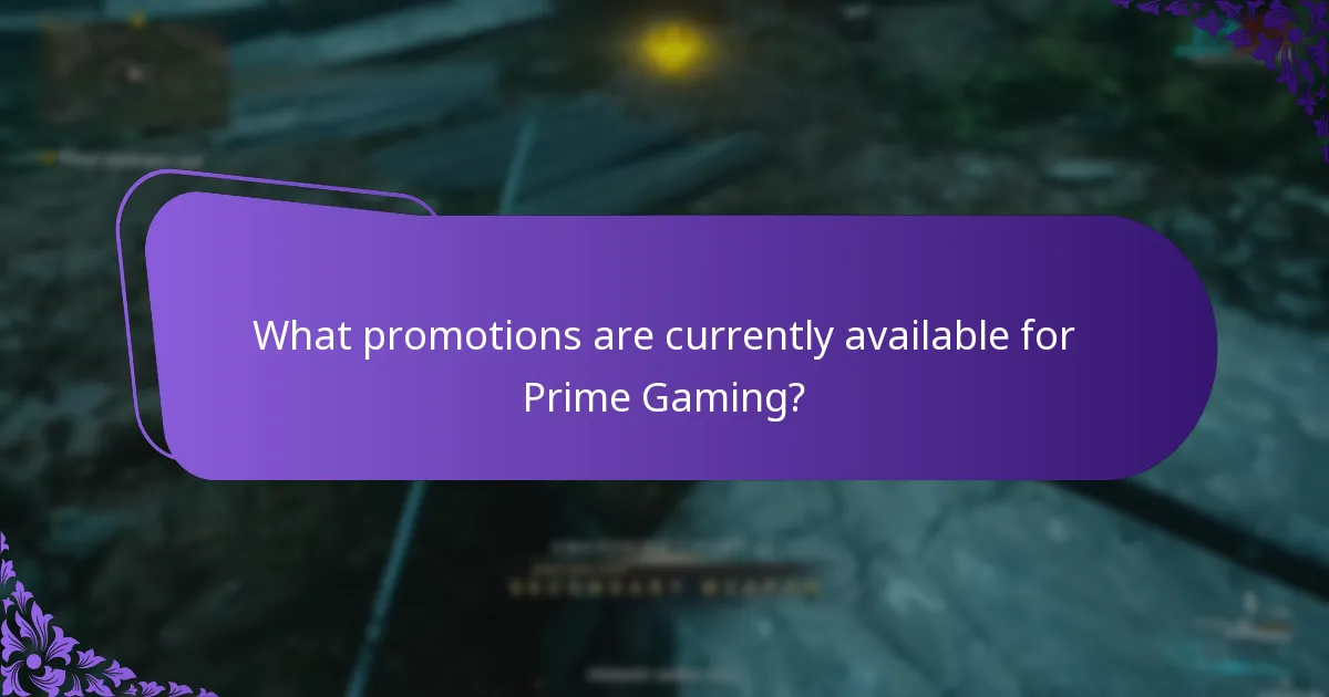 What promotions are currently available for Prime Gaming?